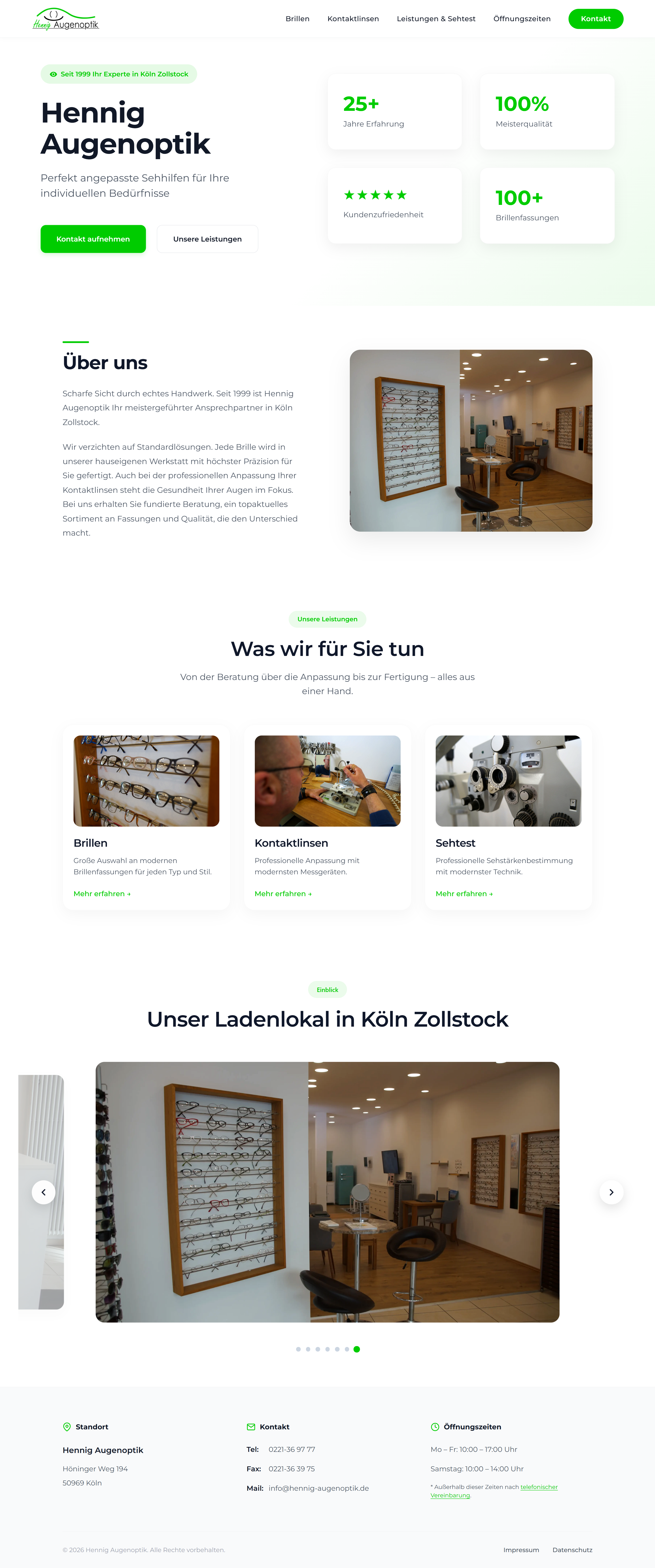 Webdesign Projekt Hennig Augenoptik
