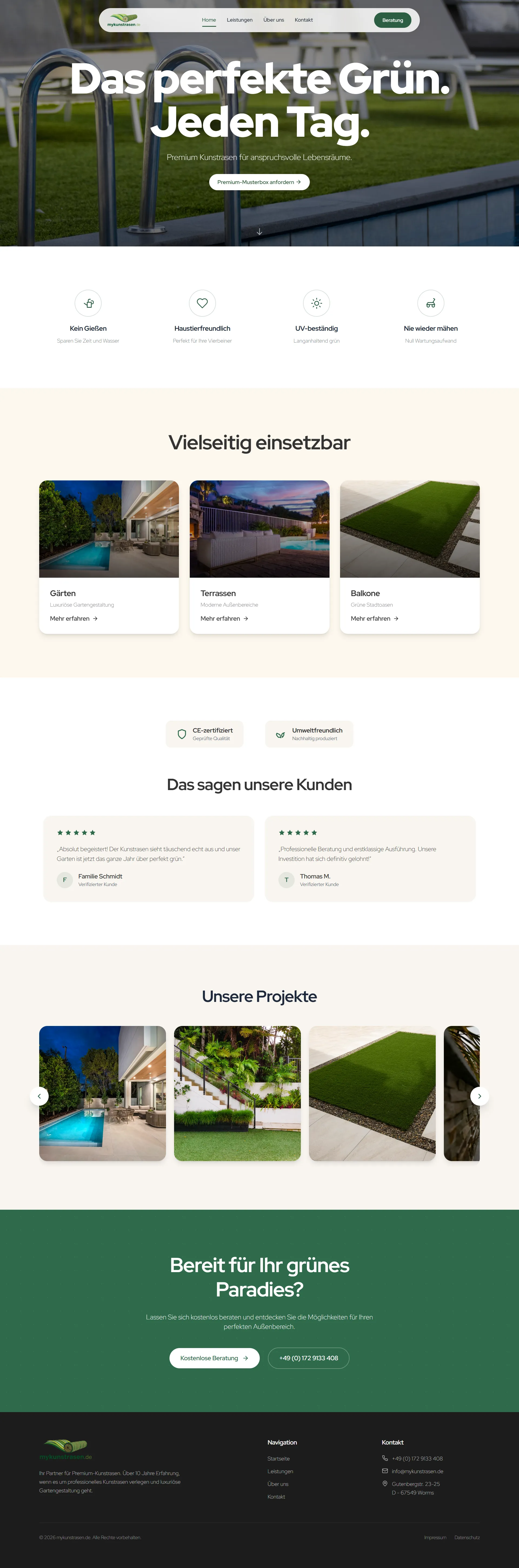 Webdesign Projekt MyKunstrasen