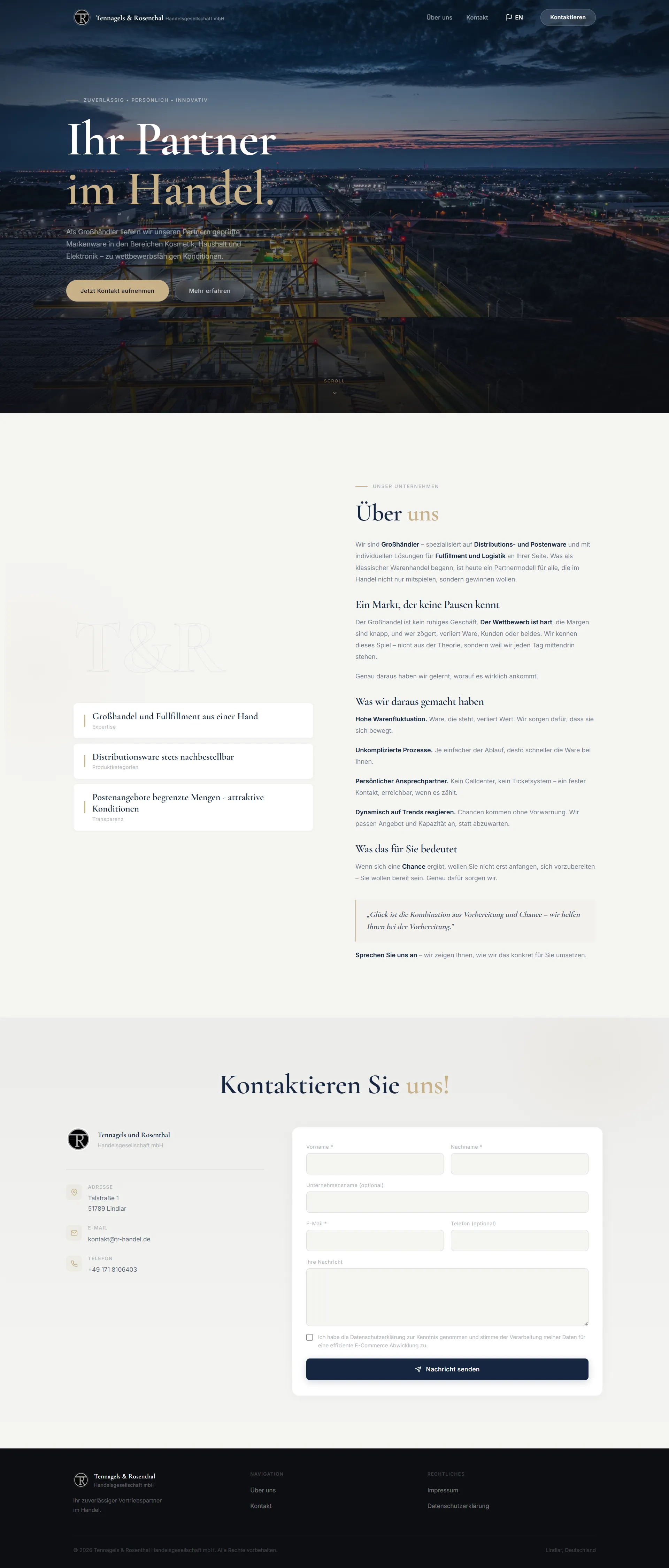 Webdesign Projekt TR-Handel